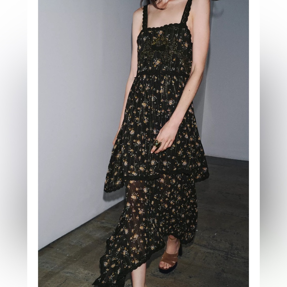 ZARA Woman Collection Floral Print Dress - Picture 5 of 9